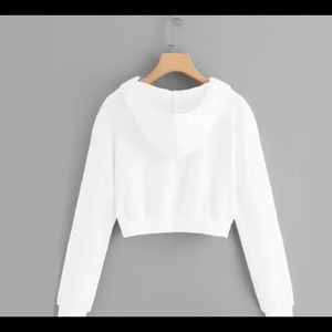 Cropped white hoodie